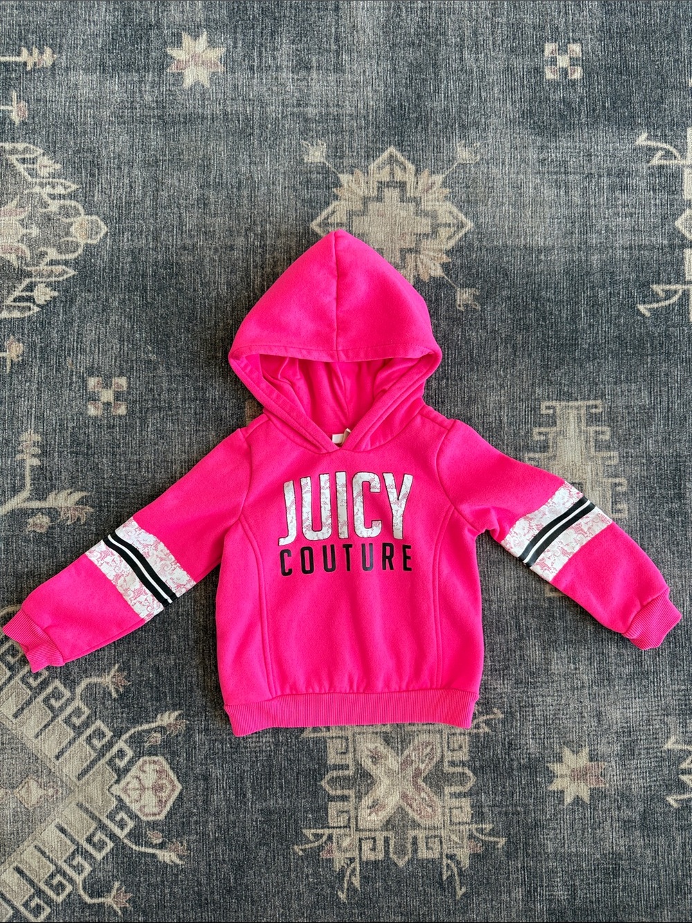 Juicy Couture Bright Pink Hooded Sweatshirt with Logo